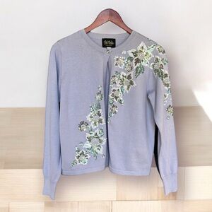 Bob Mackie lavender sequined cardigan size Medium